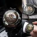 Time with you is a gift - Custom Stainless Steel Black Metal Watch