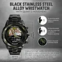 Time with you is a gift - Custom Stainless Steel Black Metal Watch