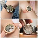 Her Photo in Floral Frame - Elegant Watch For Mom/Grandma/Wife
