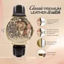 Her Photo in Floral Frame - Elegant Watch For Mom/Grandma/Wife