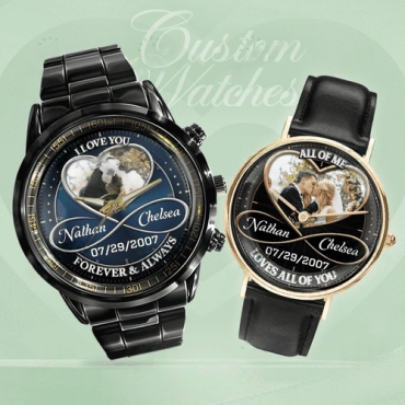 Love on your wrist - Couple Photo Upload - Custom Stainless Steel Watches