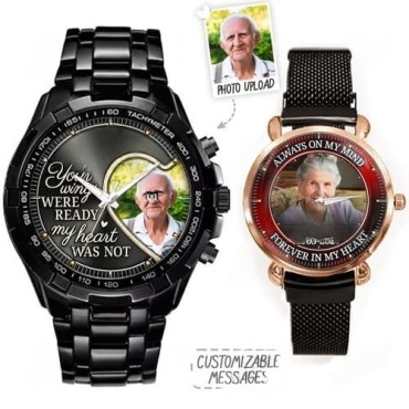 Sympathy Gifts for Loss - Custom Stainless Steel Metal Watch Sympathy Gifts for Loss - Custom Stainless Steel Metal Watch