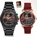 Couple Photo Upload Watches - Custom Flag Background Edition