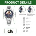 Couple Photo Upload Watches - Custom Flag Background Edition