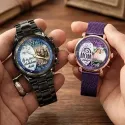Our Love Blooms - Custom Couple Photo Stainless Steel Watches