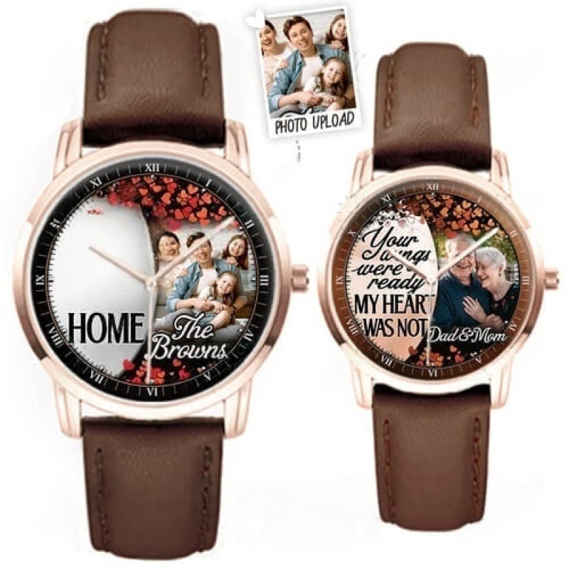 Our Love Blooms - Custom Couple Photo Stainless Steel Watches