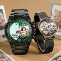 Our Love Blooms - Custom Couple Photo Stainless Steel Watches