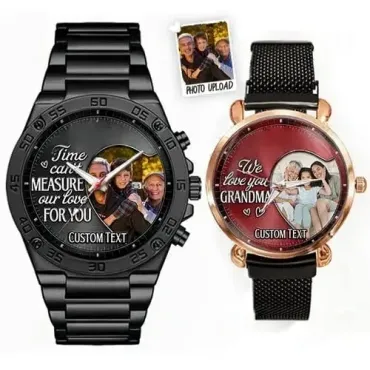 Sided Heart Frame Photo Upload - Custom Personalized Family Watches Sided Heart Frame Photo Upload - Custom Personalized Family Watches